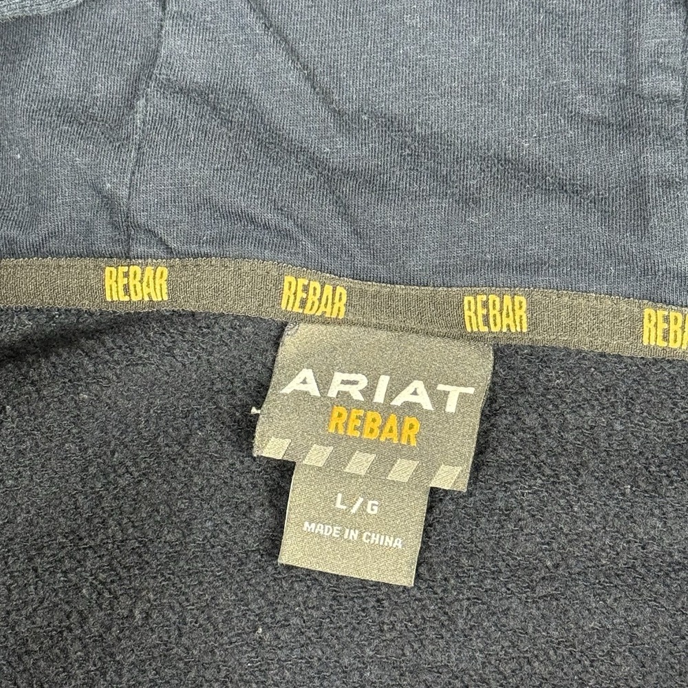 Ariat Rebar Full Zip Up Hoodie Men's Size Large Sweater Navy Blue Outdoor - Picture 4 of 9